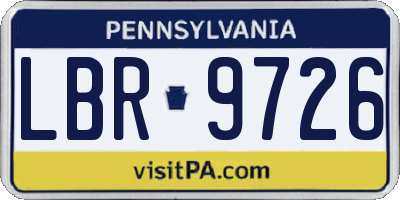 PA license plate LBR9726