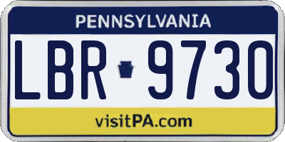 PA license plate LBR9730