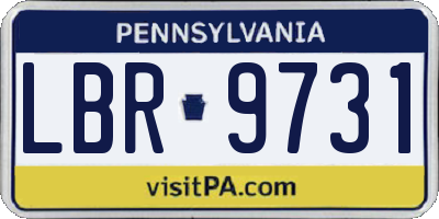 PA license plate LBR9731