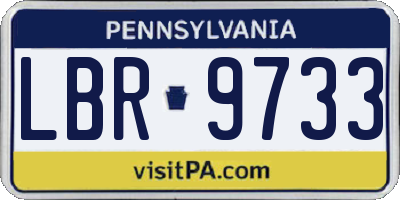 PA license plate LBR9733
