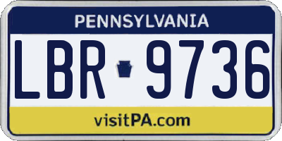 PA license plate LBR9736