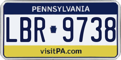 PA license plate LBR9738
