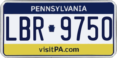 PA license plate LBR9750