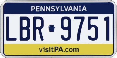PA license plate LBR9751