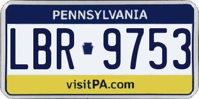 PA license plate LBR9753