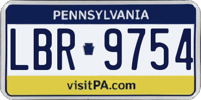 PA license plate LBR9754