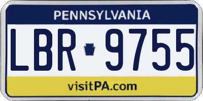 PA license plate LBR9755