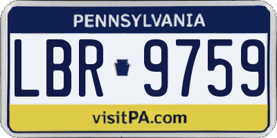 PA license plate LBR9759