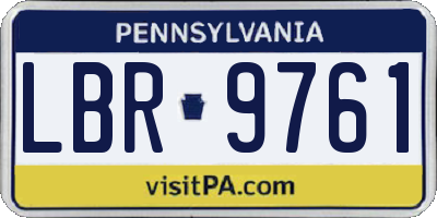 PA license plate LBR9761