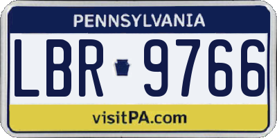 PA license plate LBR9766