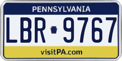 PA license plate LBR9767
