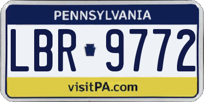 PA license plate LBR9772