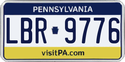 PA license plate LBR9776