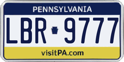 PA license plate LBR9777