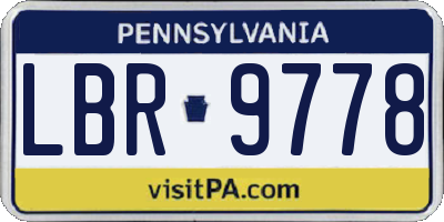 PA license plate LBR9778