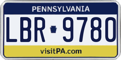 PA license plate LBR9780