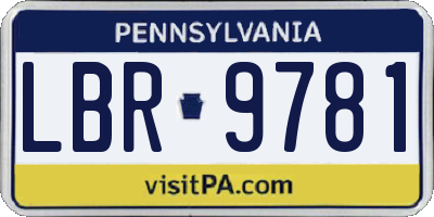 PA license plate LBR9781