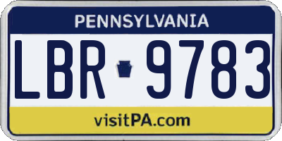 PA license plate LBR9783