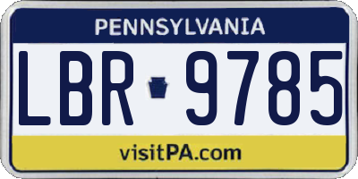 PA license plate LBR9785