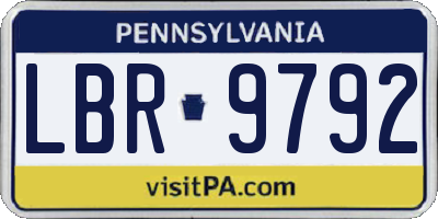 PA license plate LBR9792