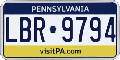 PA license plate LBR9794