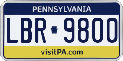 PA license plate LBR9800