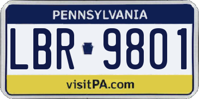 PA license plate LBR9801
