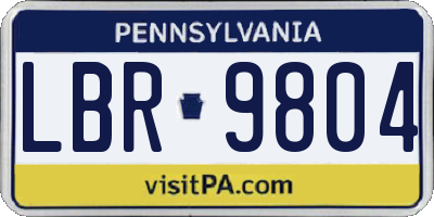 PA license plate LBR9804
