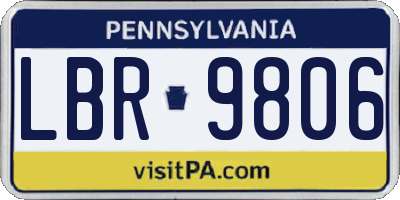 PA license plate LBR9806