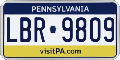 PA license plate LBR9809