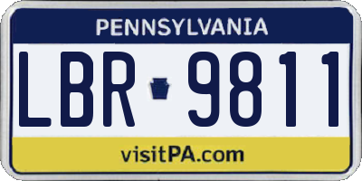 PA license plate LBR9811