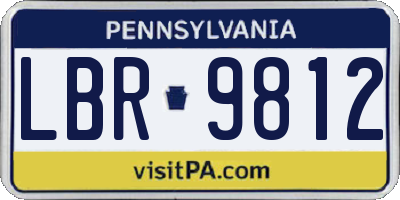 PA license plate LBR9812