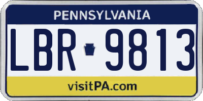 PA license plate LBR9813