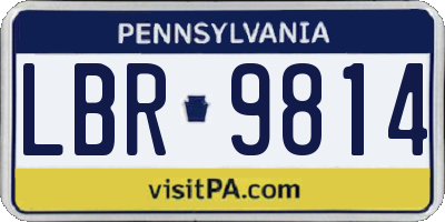 PA license plate LBR9814