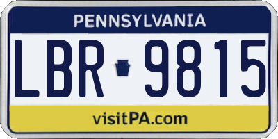 PA license plate LBR9815