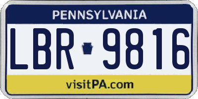 PA license plate LBR9816
