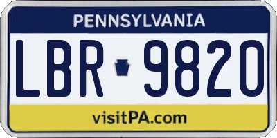 PA license plate LBR9820