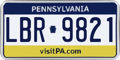 PA license plate LBR9821
