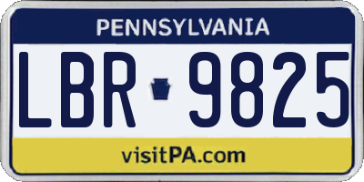 PA license plate LBR9825