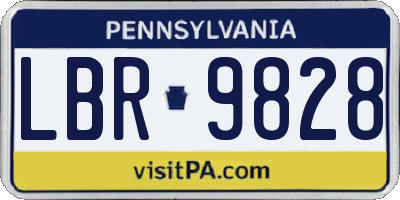 PA license plate LBR9828