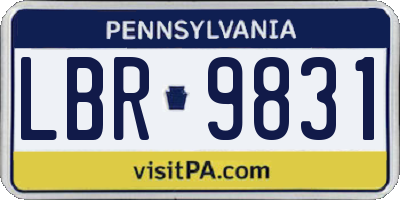 PA license plate LBR9831