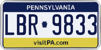 PA license plate LBR9833