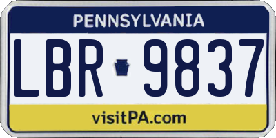 PA license plate LBR9837