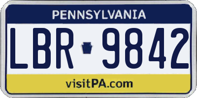 PA license plate LBR9842