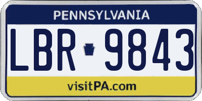 PA license plate LBR9843