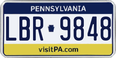 PA license plate LBR9848
