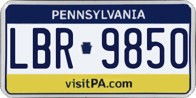 PA license plate LBR9850
