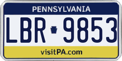 PA license plate LBR9853