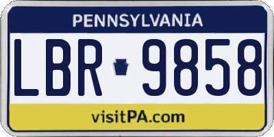 PA license plate LBR9858