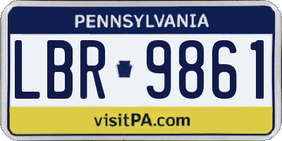 PA license plate LBR9861